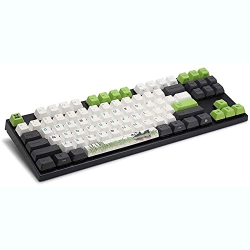 XYLXJ Typewriter Wireless Gaming Mechanical Keyboard 87 Key Gaming Keypad Blue Switch With Dual Bluetooth 4.0 for Home Office Computer (Panda Pattern)