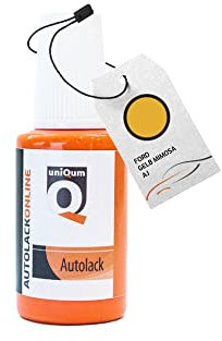 uniQum Autolack Lackstift fürs Auto für FORD GELB MIMOSA AJ Autolack Reparatur 30 ml