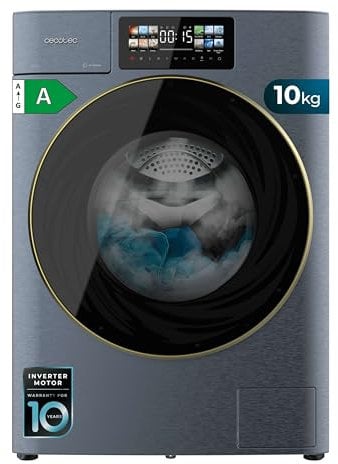 Cecotec Lavadora 10Kg Carga Frontal con Autodosis Bolero DressCode 10950 Autodose Inverter 3D Ice Blue A 1400RPM, 13 Programas, Bajo Consumo, Motor Inverter Plus, Diseño Core Matrix Screen 9,2 Plus