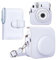 HIYQIN Housse de Protection Compatible avec Fuji Instax Mini 12 – Étui en Cuir pour Appareil Photo Polaroid Instax Mini 12 avec Bandoulière Réglable et Mini Blbum Photo – Blanc