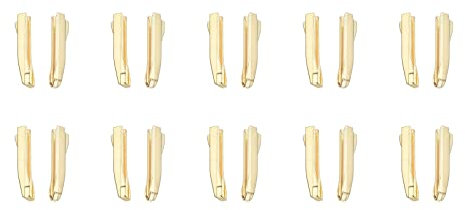 sourcing map 10 Stück Reißverschluss Reparatur Doppelt Open Reißverschluss Stopper Verriegelung Kit #8 Stecknadeln Reissverschluss Reparieren für Jacke Mantel Zweiwege Kleidung, Licht Golden