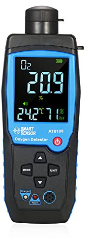 Tragbarer digitaler Sauerstoffdetektor USB wiederaufladbarer Kfz-O2-Sensor-Tester Monitor LCD-Display Einstellbarer Alarm Automatische Abschaltung Sauerstoffmessgerät für Autotunnellabor und Industrie