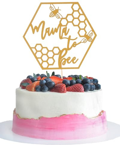 Tortenaufsatz mit Aufschrift Mama to Bee, goldfarbenes Bienen-Thema, Babyparty, Partyzubehör, Schwangerschaftsankündigung