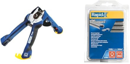 Rapid FP222 - Pince à Grillage pour Agrafes à Grillage VR22, Chargeur Haute Capacité & VR22 - Agrafes à Grillage en Acier Galvanisé, Compatible avec les Grillages 5-11 mm, Idéal pour Sécuriser Cages