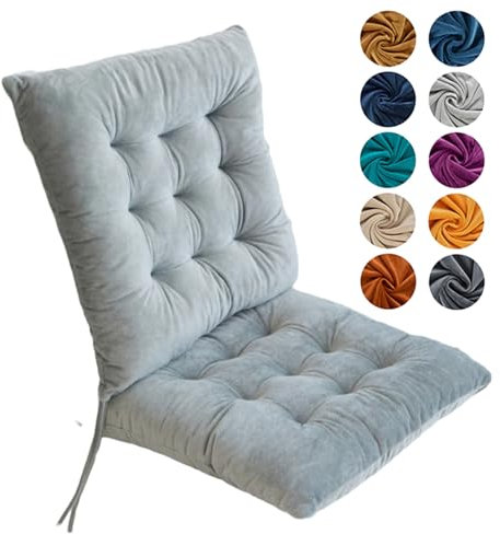 Hixingo 4er Set Stuhlkissen, Sitzkissen Stuhl, Stuhlkissen 40x40, Kristall-Samt Sitzkissen Bank, Sitzunterlage Outdoor & Innen, Sitzauflagen Chair Cushion für Wohnzimmer Terrassen (40cm,Ewiges Grau)