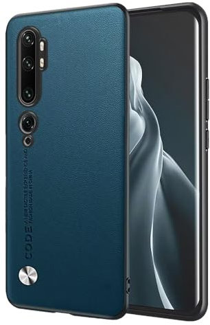 EASSGU Hülle für Xiaomi MI Note 10 / Xiaomi MI Note 10 Pro (6.47 Inches) Handyhülle im Business Stil mit PU Lederrückseite - Saphir