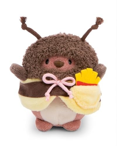 NICI MYMOCHI Kuscheltier Set - Kuscheltier Bär Nomo 8 cm mit Pommes und Bienenkostüm in Geschenkbox, Flauschiges Stofftier zum Kuscheln, Spielen und Liebhaben - 61142