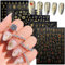Hebterrka Gold Nagelkunst Aufkleber, Sonne Mond Sterne Herz Linie Blume, Selbstklebende 3D Nagelsticker, DIY Maniküre Dekorationen