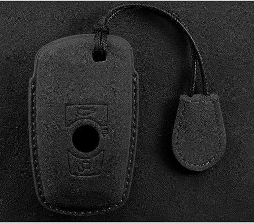 Leder-Autoschlüsselhülle für Fernbedienung, für BMW F10 F20 F30 F15 F16 F07 F01 F02 F25 F31 1 3 5 7 Serie X1 X3 X4 X5 X6 Schutz (3 Tasten, Schwarz, Set 1)