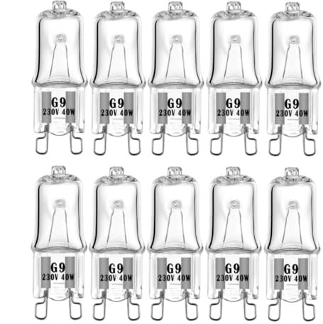 AVFORA Lampadina alogena G9 Luce del forno Alta temperatura 500℃ Adatta per frigorifero Ventola del forno 110V 220V 40W 5 PZ 40W-10 PZ 220V