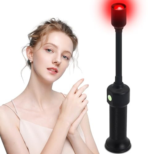 Tragbare Rotlichtlampe Taschenlampe, 940nm & 850nm & 660nm Infrarotlampe, Aufladbare Rotlichtlampe Therap mit Timer, Rotlicht Therapie Taschenlampe für Lindert Knie Gelenk Muskelschmerzen