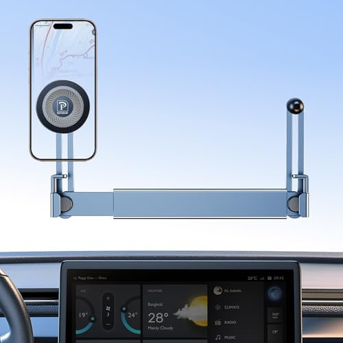 DICMKY Supporto per telefono Tesla a doppia testa modello Y/3 2025 2024 2023 2022 2021, [magnetico/clip] accessori da auto per supporto per telefono Tesla, adatto per iPhone, Android (per Tesla Model