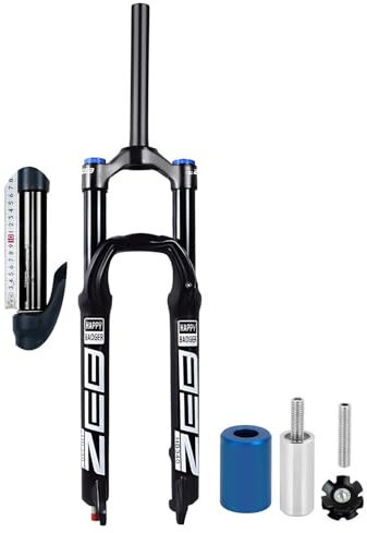 AuroraXQ Forcella Anteriore MTB for Mountain Bike 26/27,5/29 Pollici Viaggio 160mm, Regolazione del Rimbalzo, QR 9mm, 1-1/8 Dritta/conica, Blocco Remoto/manuale Forcella ad Aria for Bicicletta XC/AM(