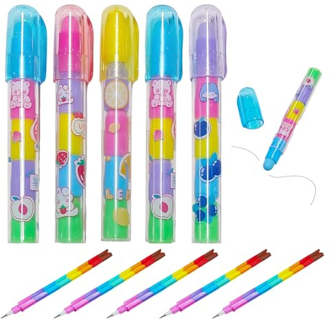 DUINIU 5 Baustein-Radiergummis Und 5 Bleistifte, Schulmaterial Für Schüler, Kreatives Cartoon-Radiergummi-Set, Geeignet Für Das Tägliche Löschen Von Texten.