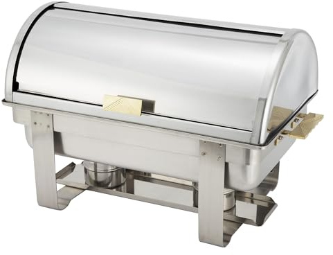 Winco 8 qt Roll Top Stainless Steel Chafer