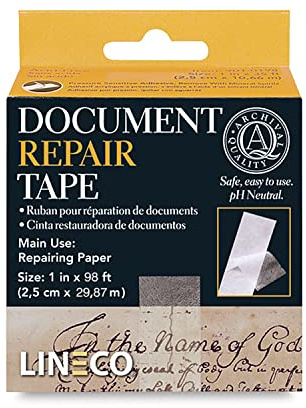 Lineco Archival Document Repair Tape 1inch X 98 Feet