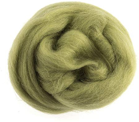 Trimits Natural Felting Roving Wool, Pistachio, 10 g, FW10.325