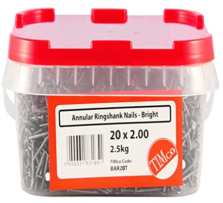 TIMco BRIGHT ROUNDSHANK NAILS (2.5kg TUB) 65 x 3.35