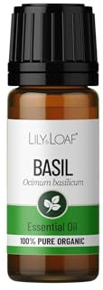 Lily & Loaf Organic Basil Essential Oil, 10ml, 100% Pure Steam Distilled | 100% Pure & Natural