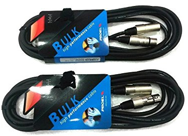 PROEL BULK250LU1 - Cavo Professionale Bilanciato con connessioni Cannon XLR 3P Maschio a Cannon XLR 3P Femmina 1mt, Nero (BULK250LU1-1mt - 2 Unità)