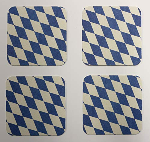 50 Stück Bierdeckel Bayern Raute 93x93mm abgerundet zweiseitig bedruckt