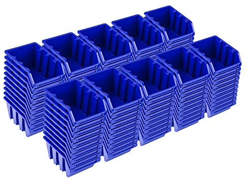 PAFEN Set 100 x Stapelboxen NP4 blau Lagerboxen Sortierboxen