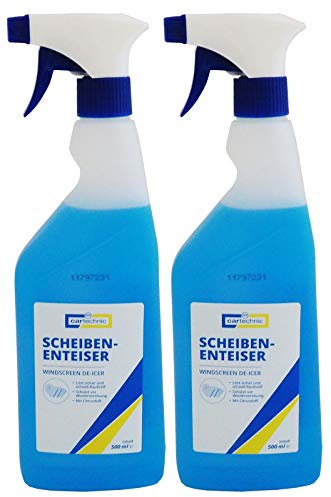 2 x cartechnic Scheibenenteiser 500ml, Enteiserspray Auto, Eisentferner für Autoscheiben