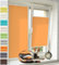 Vkele Plissee ohne Bohren Klemmfix – Faltrollo Jalousie Orange 75x120cm(BxH), Lichtdurchlässig & Blickdicht, Sonnenschutz & Sichtschutz, Easyfix Rollo für Fenster & Tür