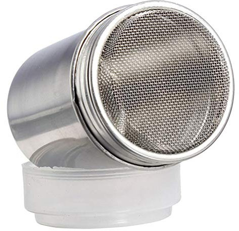 Hemoton Sugar Shaker Stainless Steel Dredgers with Lid Mesh Sifter Sprinkler for Icing Sugar Powder Cocoa Flour