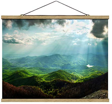Stoffbild mit Posterleisten - Heavenly Ground - Querformat 60 x 80cm Eiche