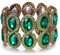 EVER FAITH Damen Armband Strass Kristall Art Deco Hochzeit Braut Elastisch Stretch Armreif Grün Gold-Ton
