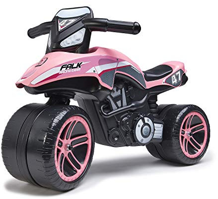 Falk - Moto draisienne Racing Team Rose - Dès 2 Ans - Fabriqué en France - Roues Extra Larges - Développe l'équilibre et la motricité - 538