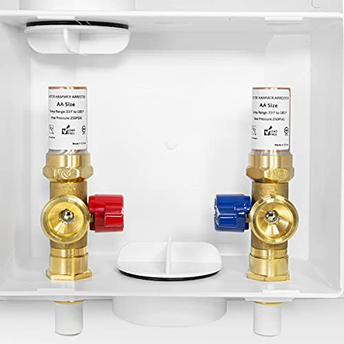 EFIELD Boîte de sortie pour machine à laver avec évacuation centrale, 1,27 cm CPVC x 1,9 cm MHT (raccord CPVC 1/2) Blanc (avec filtre en cuivre)