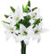 Yanyan Pack of 5 Artificial Lily Flower for Wedding Centerpieces Indoor Outdoor Garden Office Party Decorative Flower (White)