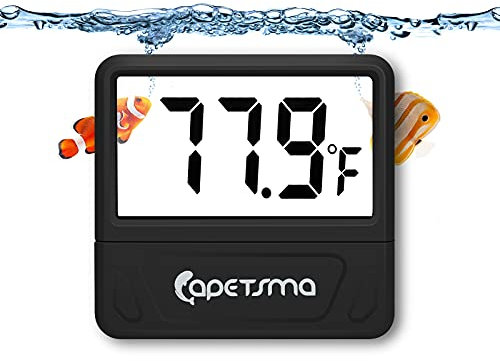 capetsma Digitales Aquarium-Thermometer, präzises Reptilien-Thermometer, Temperaturanzeige mit großem LCD-Bildschirm