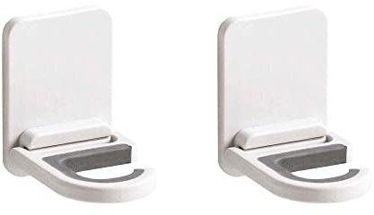 SEIWEI Soporte autoadhesivo para escobas para trapeador, montado en la pared, antideslizante, organizador de pared para escobas, de herramientas para cocina, garaje, jardín (blanco, 2 unidades)