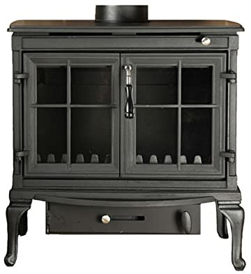 Decorsure Wood stove for living room & interiors, fireplace flames, freestanding fireplace, long-burning stove (710mm * 770mm * 500mm)