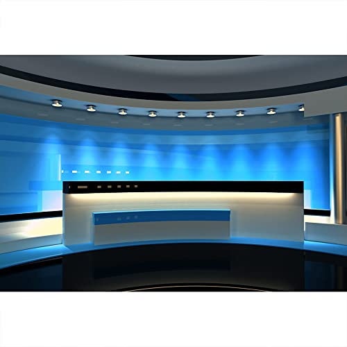 Aoihrraan 3,5x2,5m Nachrichten Sendung Halle Hintergrund Mikrofon Bunt Streifen Übertragung Raum Bühne Fernsehen Moderatorin Fotografie Business Study Kinder Erwachsener Porträt Fotostudio Requisiten