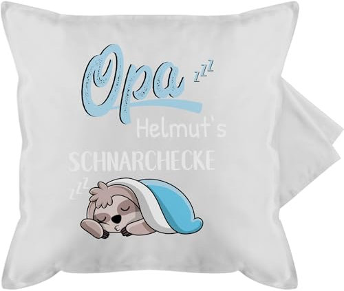 Kissenbezug - Opas Schnarchecke Faultier - Geschenk Opa Geschenkidee Opi Weihnachten Geburtstag - 50 x 50 cm - Grau - Geschenke schnarchplatz Kissen Schnarchen Name kissenhülle personalisierte