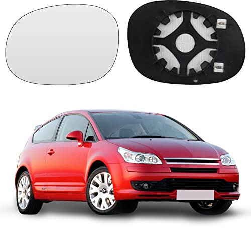 Spiegelglas Ersatz für CITROEN C2 /C3 /C3 Plurie/XSARA Picasso, Außenspiegel Glas Asphärisch Ersatz für PEUGEOT 1007/206, Außenspiegel Verstellbar Geeignet, Umkehrlinse Rückfahrglas Spiegel(Links)