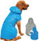 Kimee Hunde-Regenmantel, wendbar, einseitig, verstellbar, wasserdicht, mit Loch für die Leine, reflektierende Streifen, Kapuze, schneefest, winddicht, Kleidung für kleine bis 3XL, Größe XXL