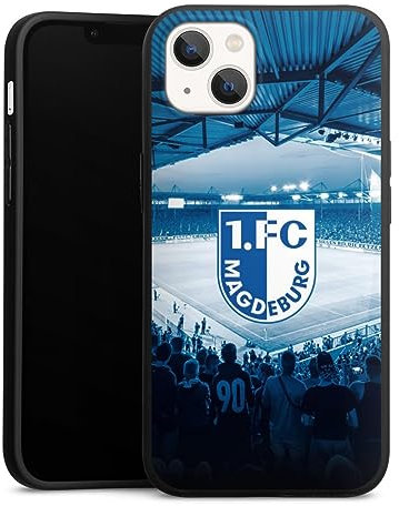 Premium Silikon Hülle kompatibel mit Apple iPhone 13 Handyhülle schwarz Case 1. FC Magdeburg Stadion 1. FCM
