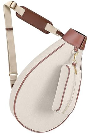 JISADER Tennistasche, Badminton-Tasche, Umhängetasche für Damen und Herren, Paddelhalter, Tennisschläger-Tasche, Squash-Tasche für Geburtstagsgeschenke, Beige