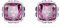 Swarovski Birthstone Ohrstecker Februar, Rosafarbene und Rhodinierte Ohrringe mit Strahlenden Swarovski Kristallen