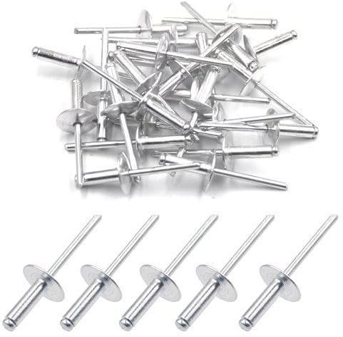 BESTYCHAO 50pcs Aluminum Blind Rivets with Large Flange 4.8mm x 16mm, Pack of 50 (Silver)