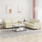 UTSRABFA Sofa Sitzbank Esszimmer Cord Sofa Küchensofa 2-TLG. Sofagarnitur mit Kissen Creme Kunstleder Geeignet für Café, Wohnzimmer, Gästezimmer, Büro