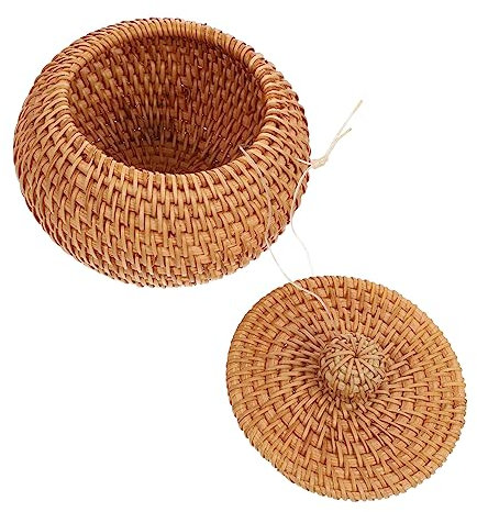 Cabilock 1 Pc Boîte de rangement paniers de rangement panier en osier mini poubelle commode en rotin coiffeuse panier tressé panier contenant des articles divers nourriture