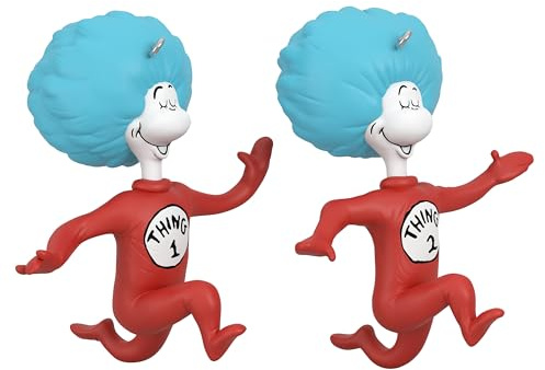 Hallmark Keepsake Weihnachtsschmuck 2024 Dr. Seuss Die Katze im Hut Thing One and Thing Two 2er Set Geschenke für Dr. Seuss Fans