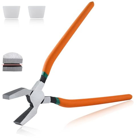 SPEEDWOX Glass Breaking Pliers with Rubber Tips, Limited Warranty, Key Fob Hardware, Stained Glass, Mosaics, Tiles, Breaking Tool