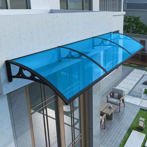 Haustür Vordach Balkon Dach überdachung Terassendach Balkonüberdachung Außentür Überhang Markise Tür Regenschutz UV-Schutz/Regen/Schnee/Sonnenlicht Veranda Fenstermarkise mit Aluminiumhalterung (Colo